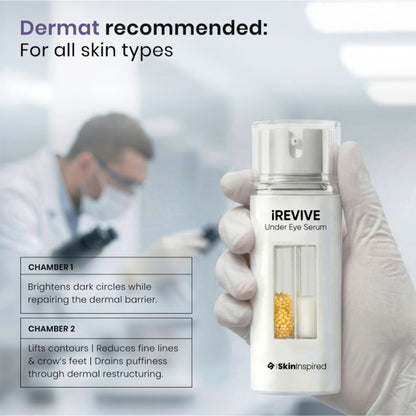 SkinInspired iREVIVE Dual Chamber Under Eye Serum, Brightening & De-Puffing Eye Treatment