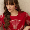 Dhiyona IE Ethnic Motifs Printed Round Neck Beads & Stones Straight Kurta With Palazzos