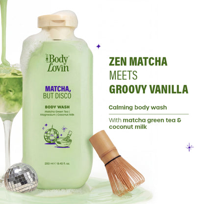 Plum BodyLovin’ Matcha, But Disco Body Wash, Calming & Smoothening, Lactonic Matcha Fragrance