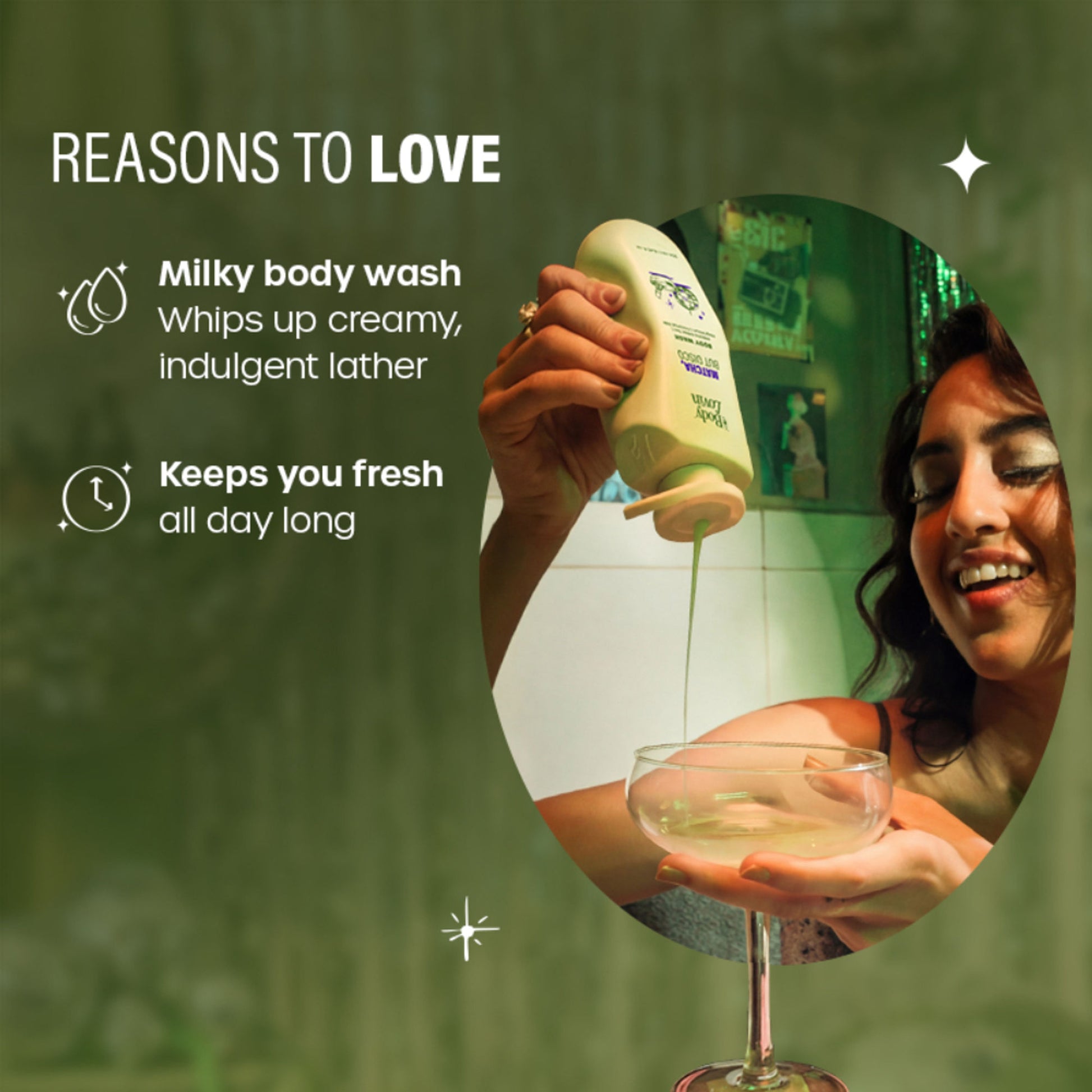 Plum BodyLovin’ Matcha, But Disco Body Wash, Calming & Smoothening, Lactonic Matcha Fragrance