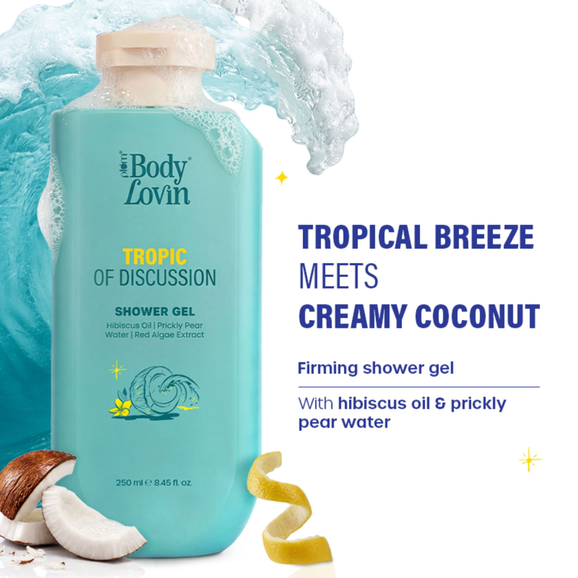 Plum BodyLovin’ Tropic Of Discussion Shower Gel, Firming & Tightening, Fresh Tropical Fragrance