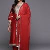 Indyancart VA Women'sRegular Sequinned Straight Kurta with Trousers & With Dupatta
