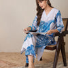 Dhiyona IE Floral Printed V-Neck Straight Kurta With Trouser