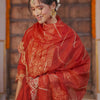 Dhiyona IE Ethnic Motifs Embroidered Liva Straight Kurta With Trousers & Dupatta