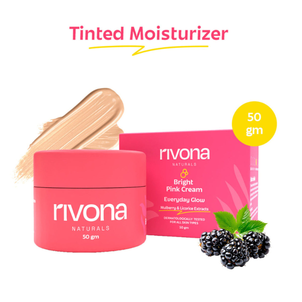 Rivona Naturals Deep Bright Pink Face Cream Everyday Glow - warmpink