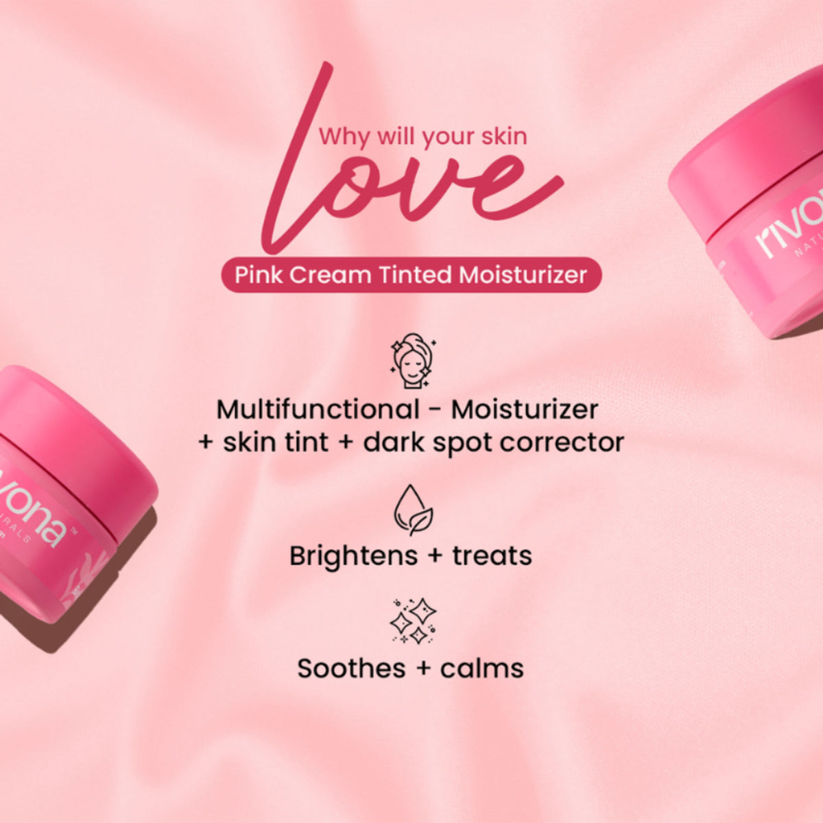 Rivona Naturals Deep Bright Pink Face Cream Everyday Glow - warmpink