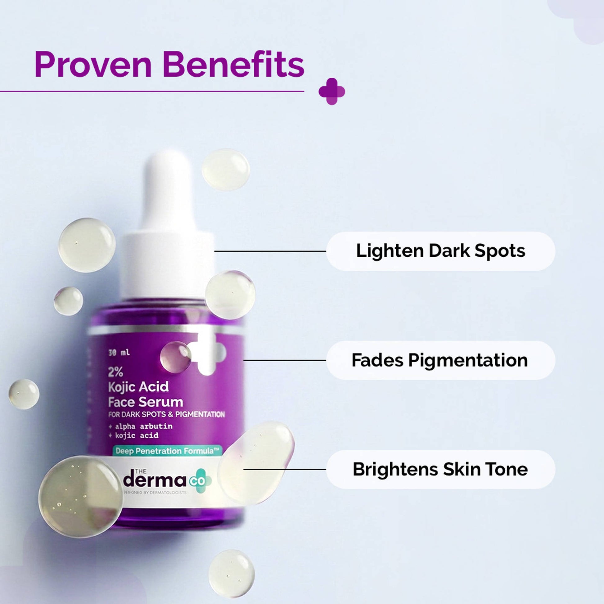 The Derma Co 2% Kojic Acid Face Serum for Dark spots reduction, Pigmentation & Blemishes