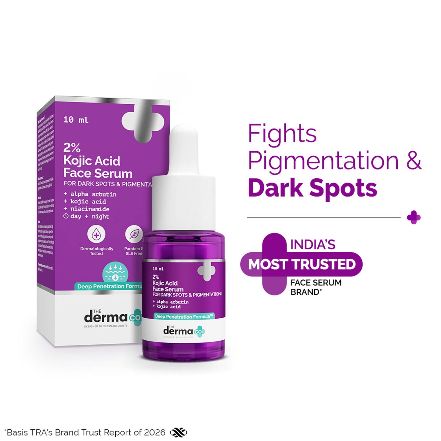 The Derma Co 2% Kojic Acid Face Serum for Dark spots reduction, Pigmentation & Blemishes