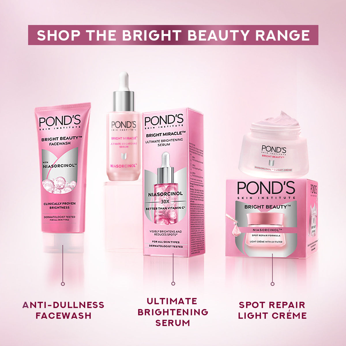 Ponds Bright Beauty Anti-Pigmentation Serum with 12% Gluta- Niacinamide Complex