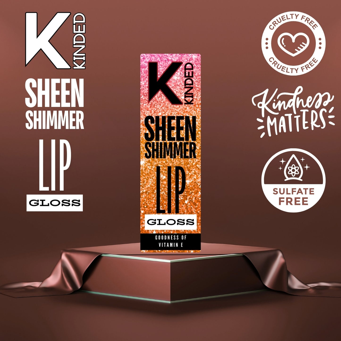 KINDED Sheen Shimmer Lip Gloss - 03 Calendula Rust
