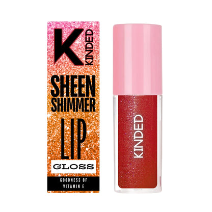 KINDED Sheen Shimmer Lip Gloss - 05 Hibiscus Red