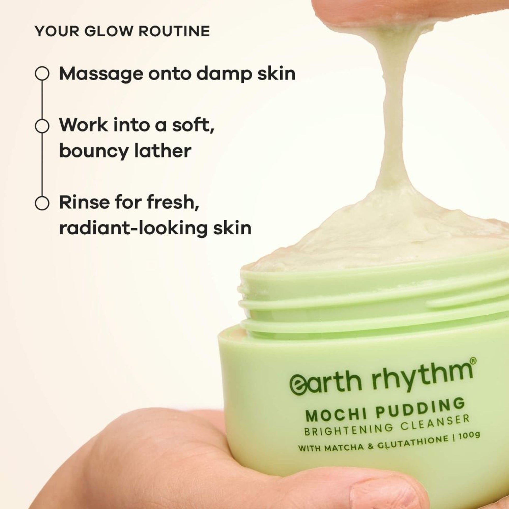 Earth Rhythm Mochi Pudding Brightening Cleanser With Matcha & Glutathione