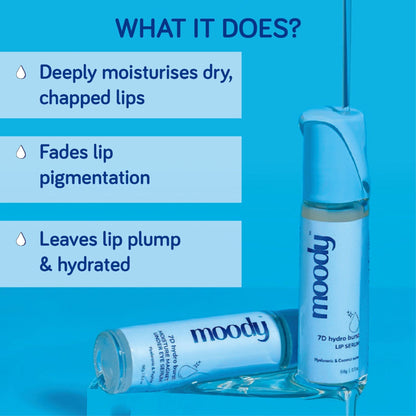 Moody Lip Plumping Serum with Hyaluronic & Kojic Acid for Dark Pigmented Lips