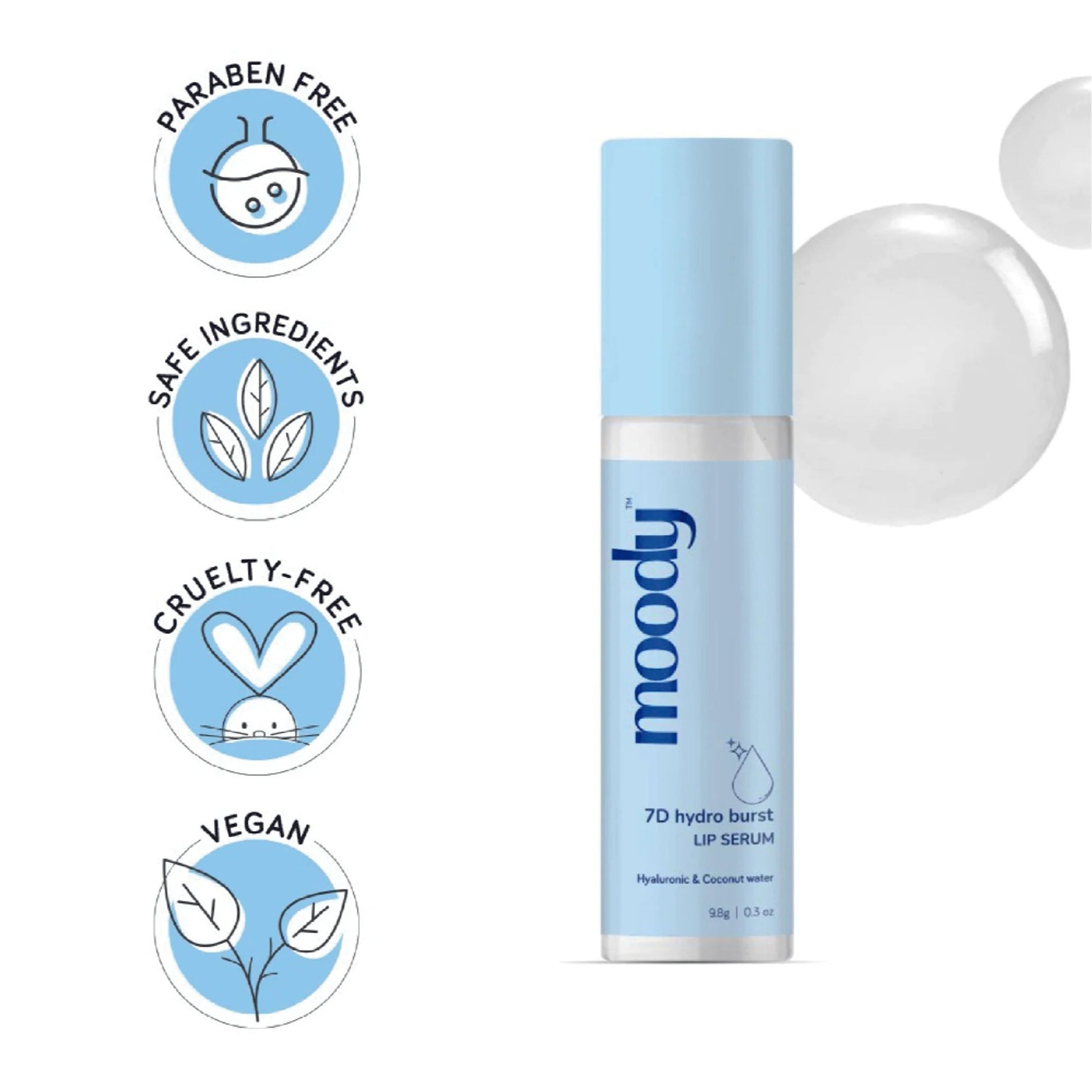 Moody Lip Plumping Serum with Hyaluronic & Kojic Acid for Dark Pigmented Lips