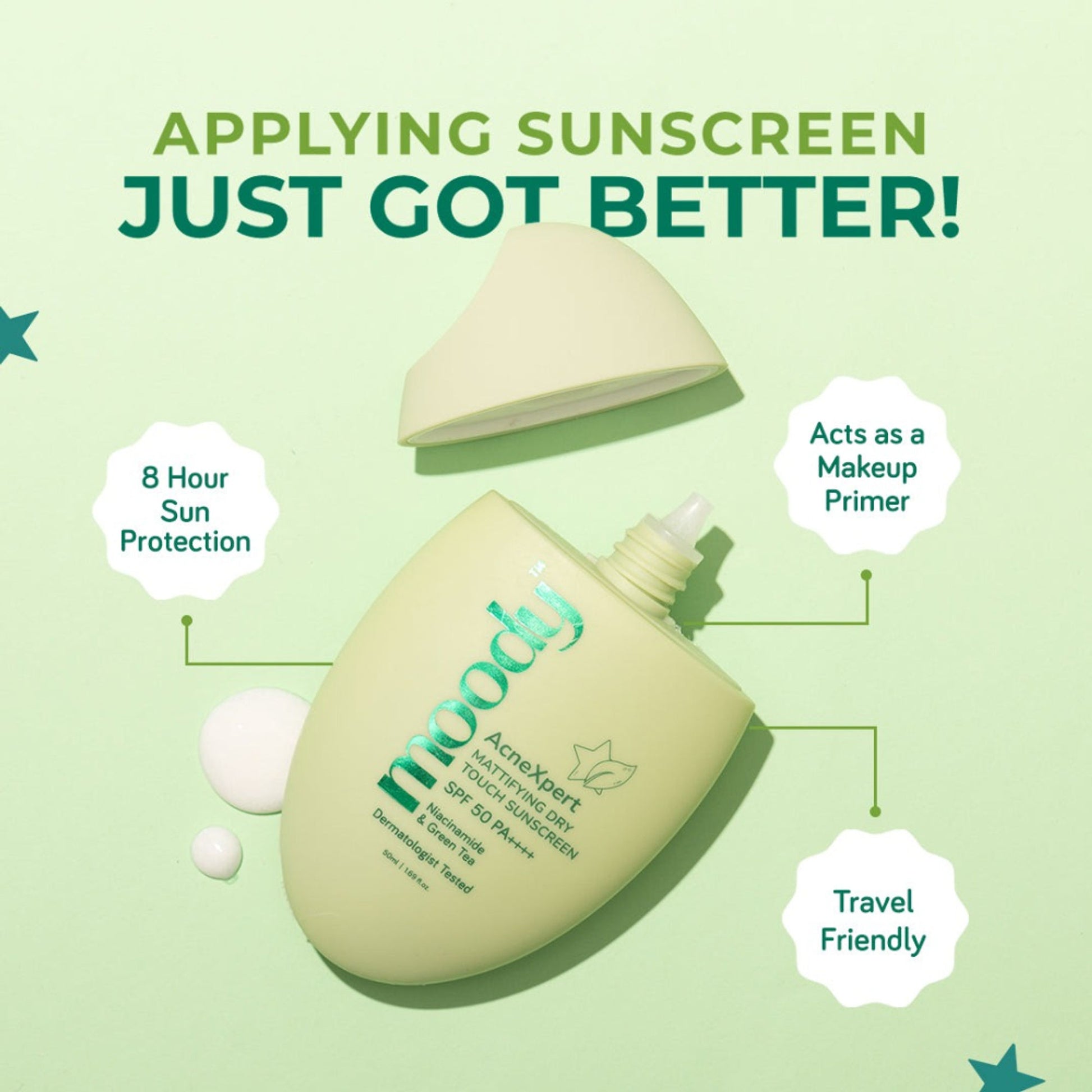 Moody AcneXpert Mattifying SPF 50 PA ++++ Niacinamide for Oil & Acne Control