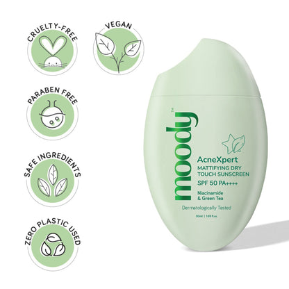 Moody AcneXpert Mattifying SPF 50 PA ++++ Niacinamide for Oil & Acne Control
