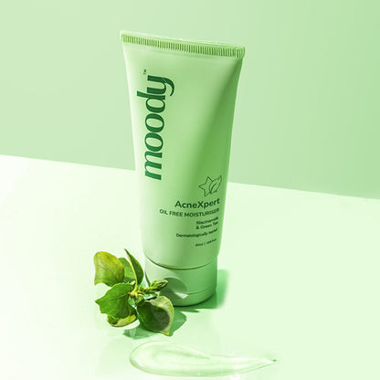 Moody AcneXpert Oil Free Moisturizer with Niacinamide & Green Tea for Oily & Acne Prone Skin