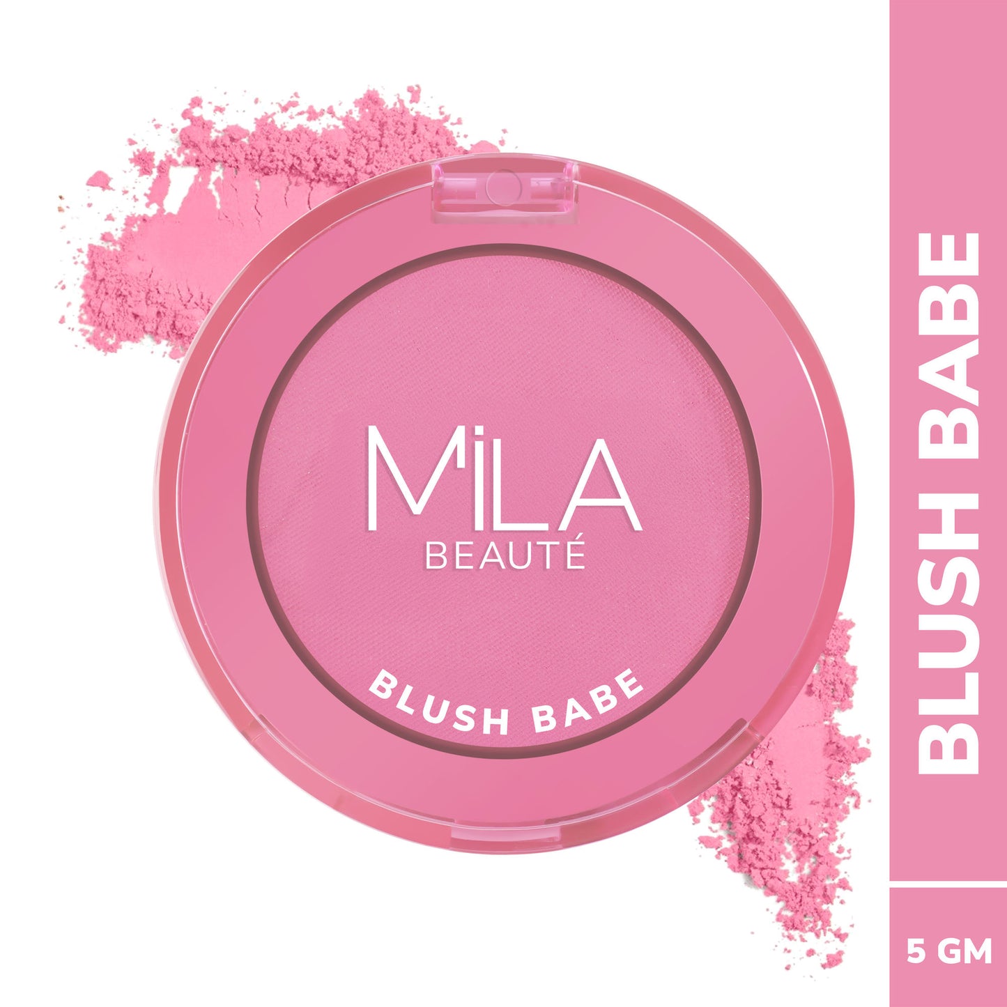 Mila Beauté Matte Finish Blush Babe Powder Blush With Rosehip Oil - Candy Pink