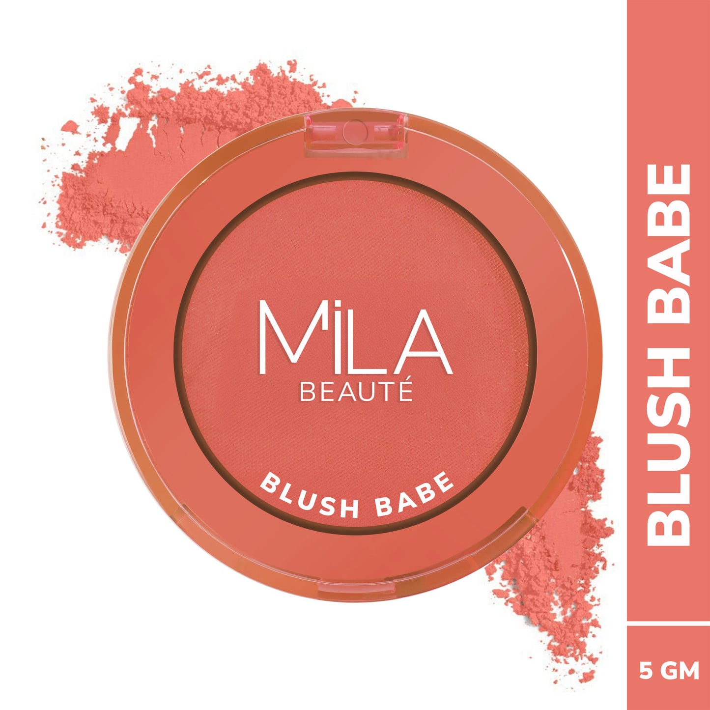 Mila Beauté Matte Finish Blush Babe Powder Blush With Rosehip Oil - Peach Soda