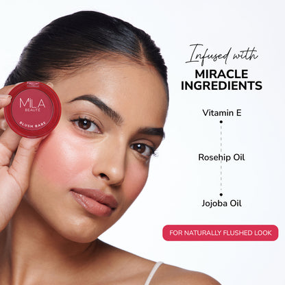 Mila Beauté Matte Finish Blush Babe Powder Blush With Rosehip Oil - Peach Soda