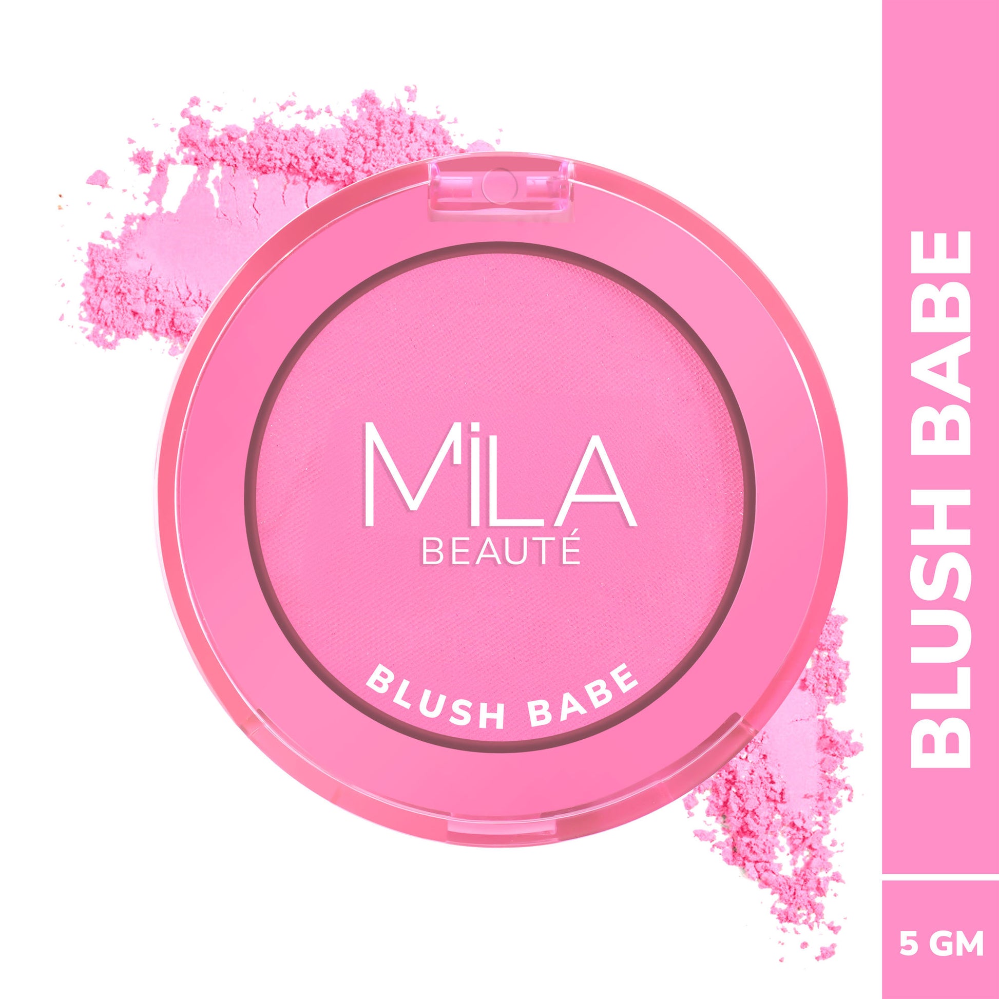 Mila Beauté Matte Finish Blush Babe Powder Blush With Rosehip Oil - Cosmo Pink