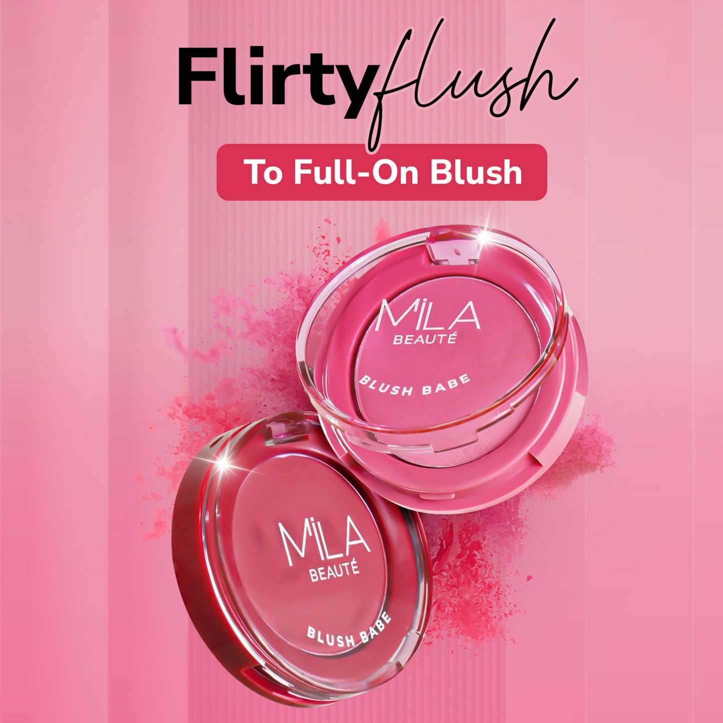Mila Beauté Matte Finish Blush Babe Powder Blush With Rosehip Oil - Cosmo Pink