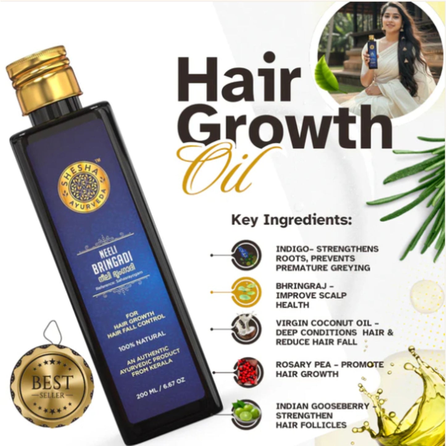 Shesha Ayurveda Neeli Bringadi Hair Growth & Hairfall Control Oil