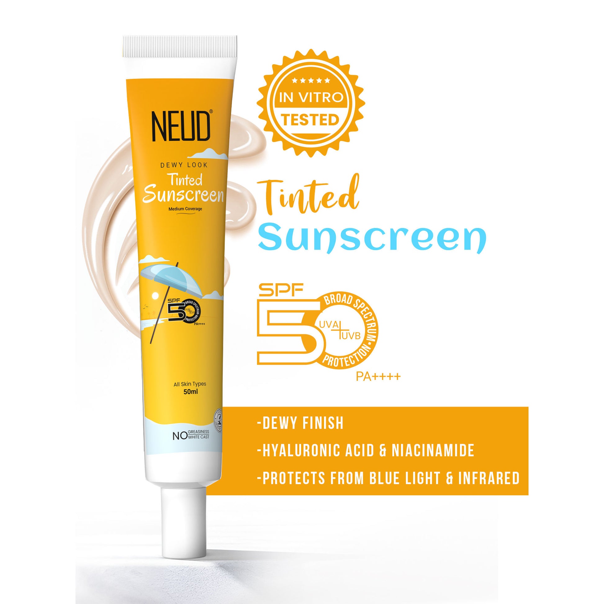 Neud Dewy Look Tinted Sunscreen SPF 50++++