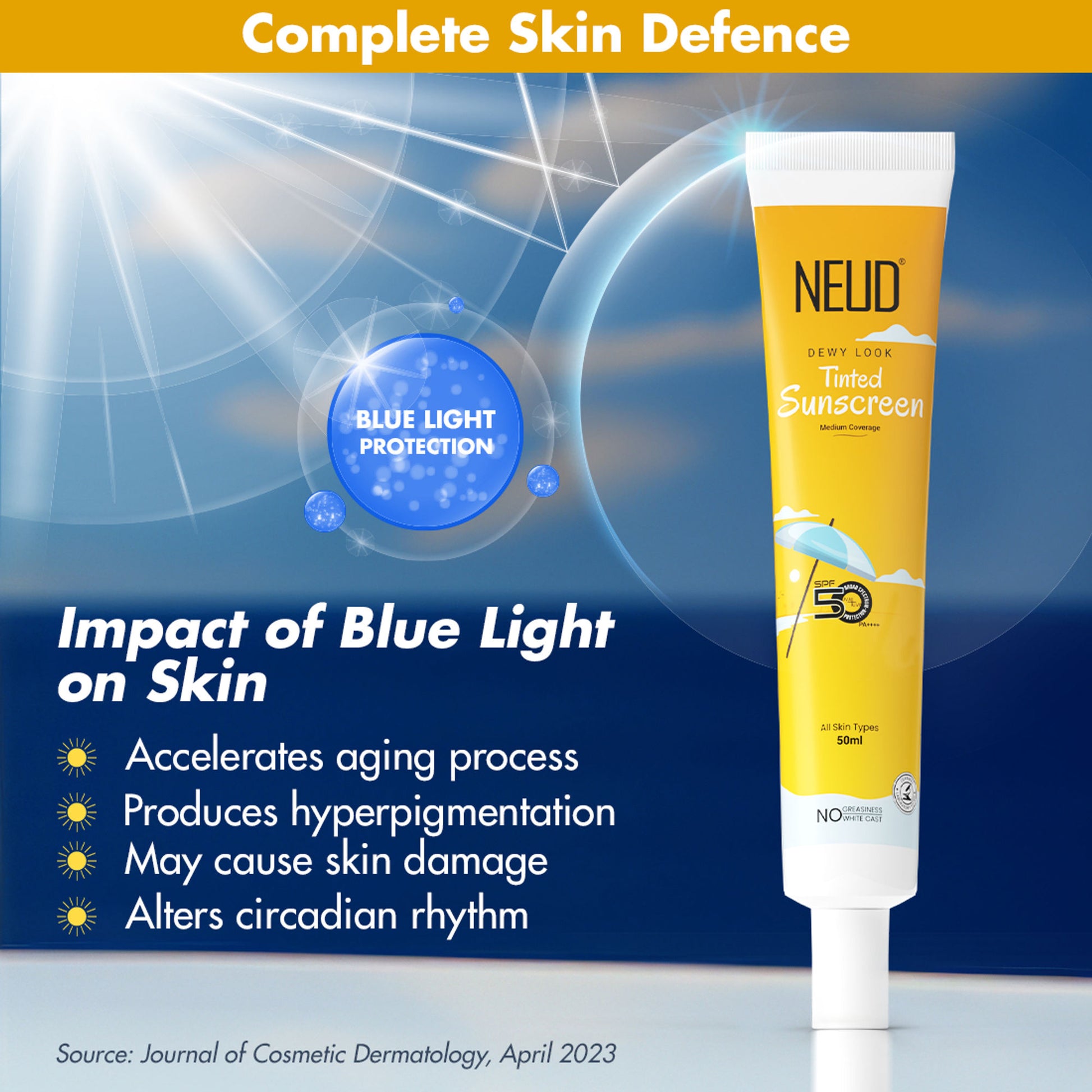 Neud Dewy Look Tinted Sunscreen SPF 50++++