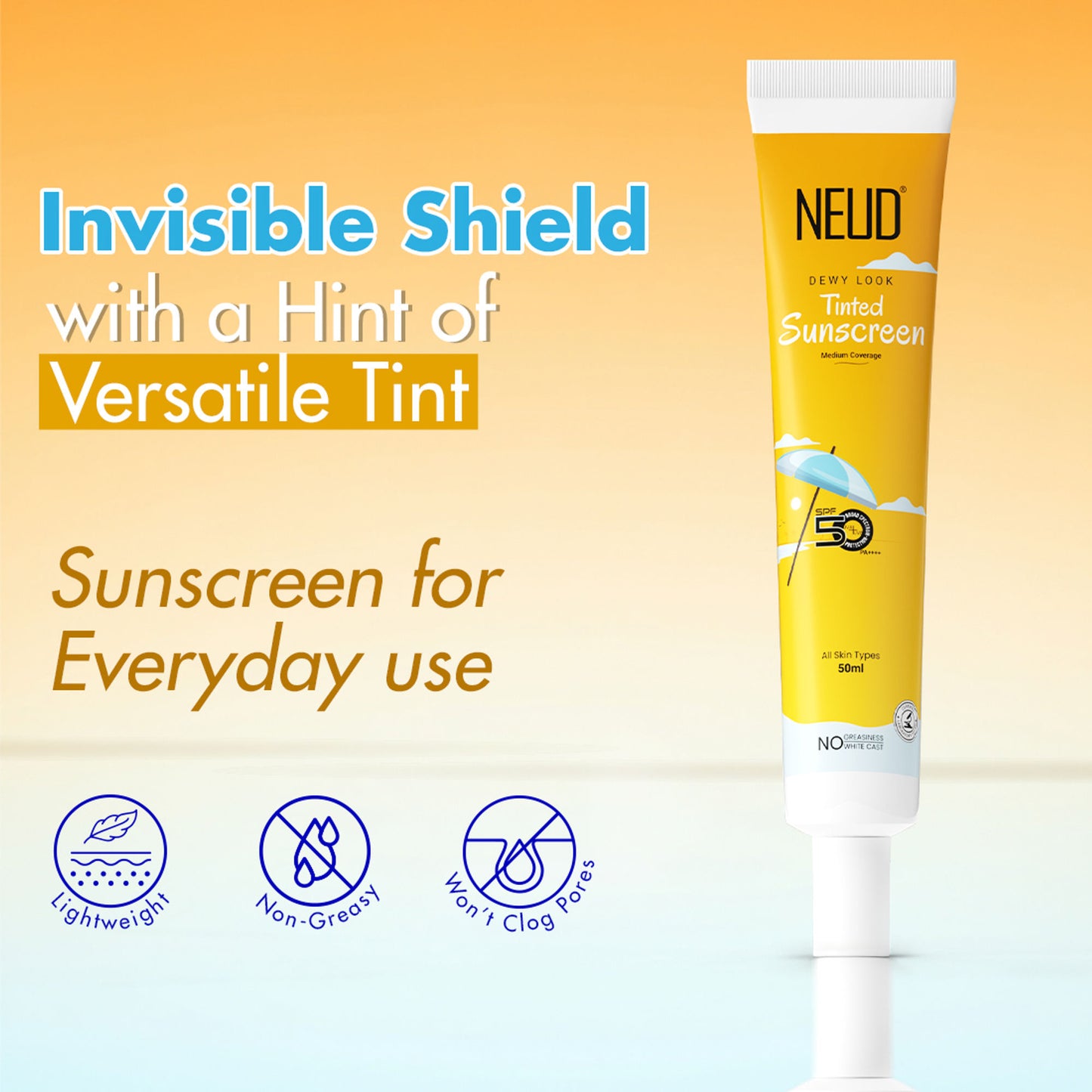 Neud Dewy Look Tinted Sunscreen SPF 50++++
