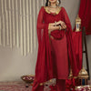 Dhiyona VA Women's Zari Kurta With Trousers & Dupatta