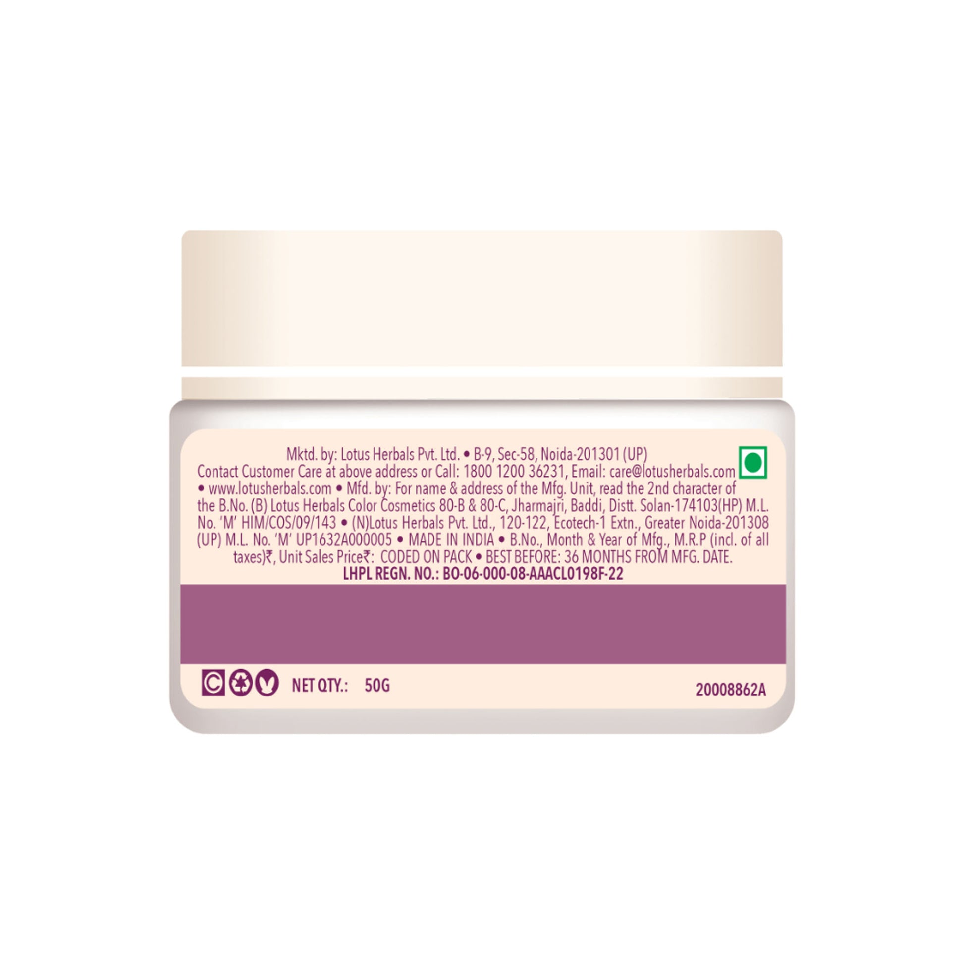 Lotus Herbals Nutramoist Skin Renewal Daily Moisturising Face Cream, SPF 25 for All Skin Types