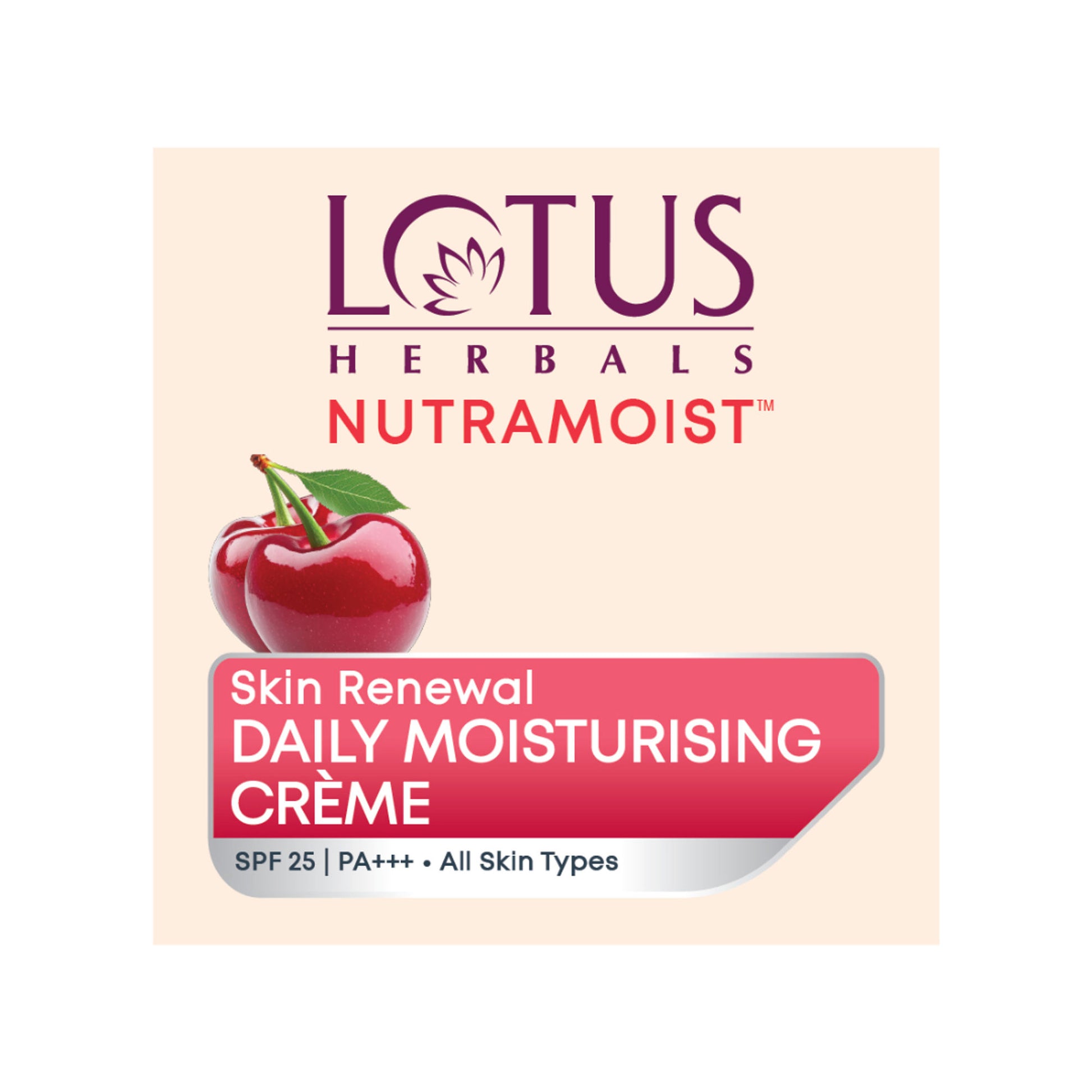 Lotus Herbals Nutramoist Skin Renewal Daily Moisturising Face Cream, SPF 25 for All Skin Types