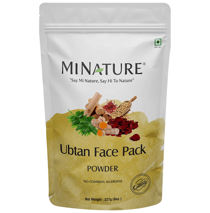 Miniature Ubtan face pack powder in a small jar, natural ingredients, traditional Indian skincare product for glowing skin.