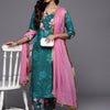 Indyancart VA Women'sFloral Printed Regular Kurta with Trousers & Dupatta
