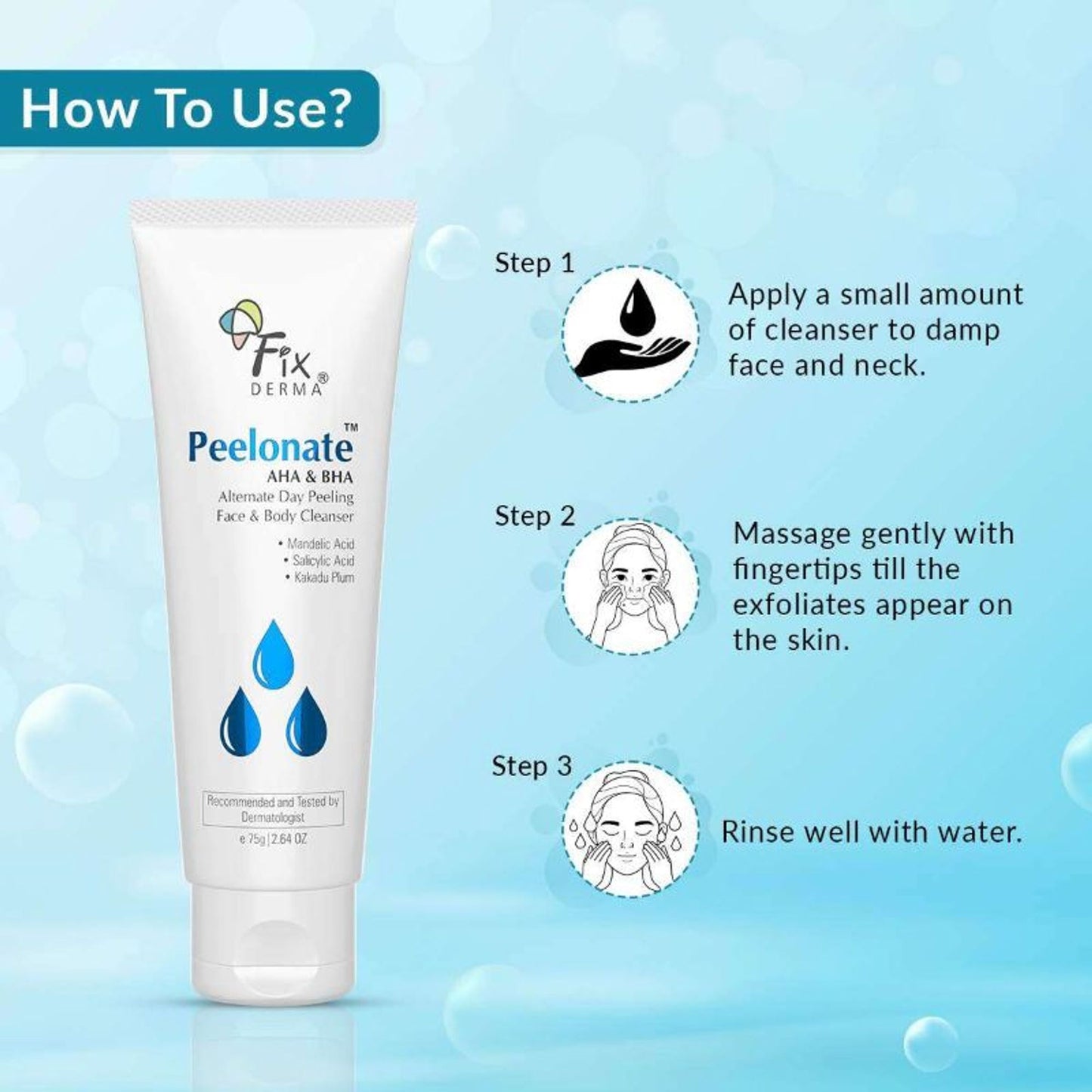 Fixderma Peelonate AHA & BHA Face Cleanser