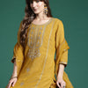 Indyancart IE Ethnic Motifs Embroidered Regular Gotta Patti Kurta with Trousers & Dupatta