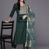 Dhiyona IE Embroidered Round Neck Three-Quarter Sleeves Sequinned Kurta Set