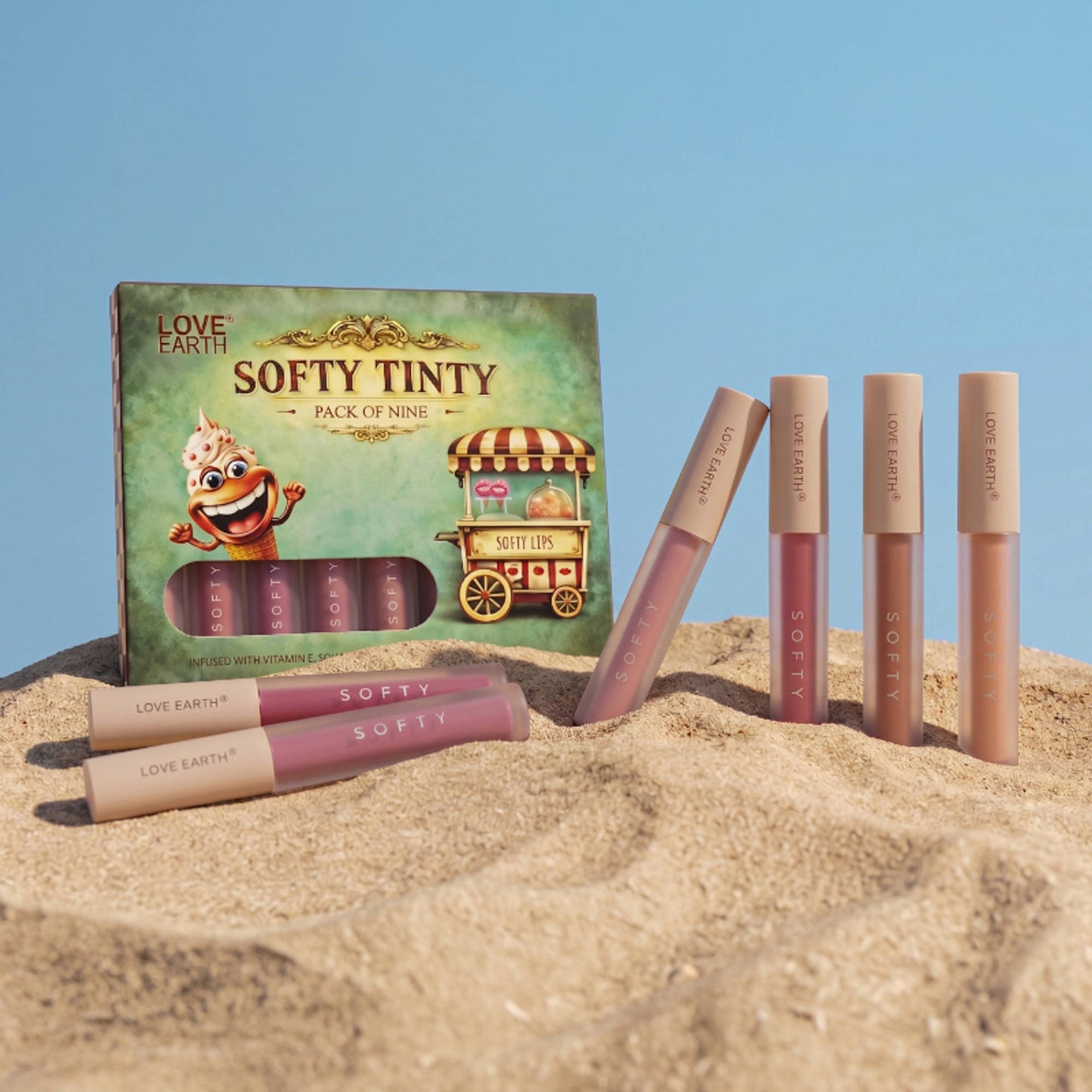 Love Earth Softy Tinty Lipstick - Pack Of 9