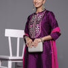Dhiyona VA Women'sEmbroidered Regular Thread Work Kurta with Trousers & With Dupatta