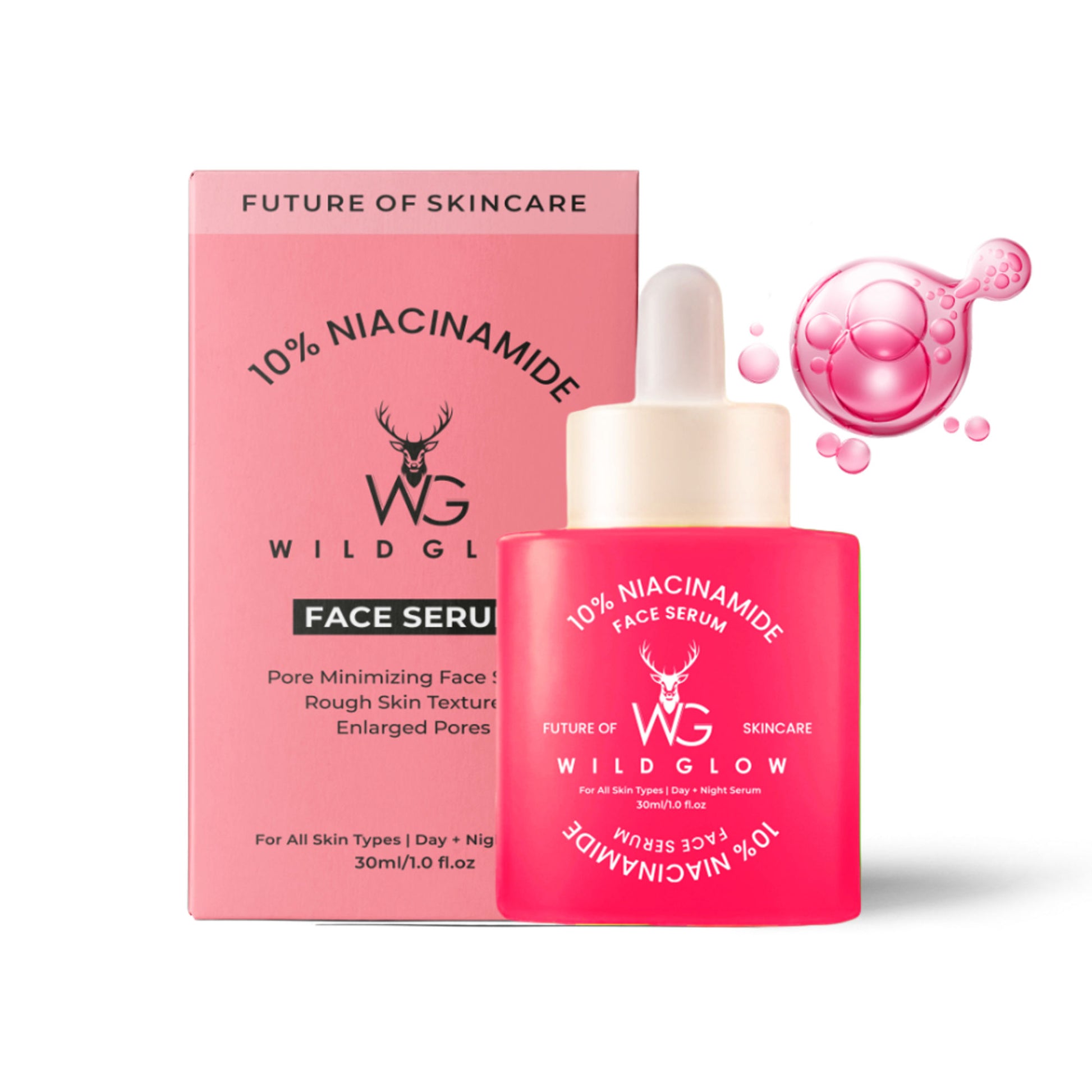 WILDGLOW 10% Niacinamide Face Serum for Pore Minimizing & Even Skin Tone