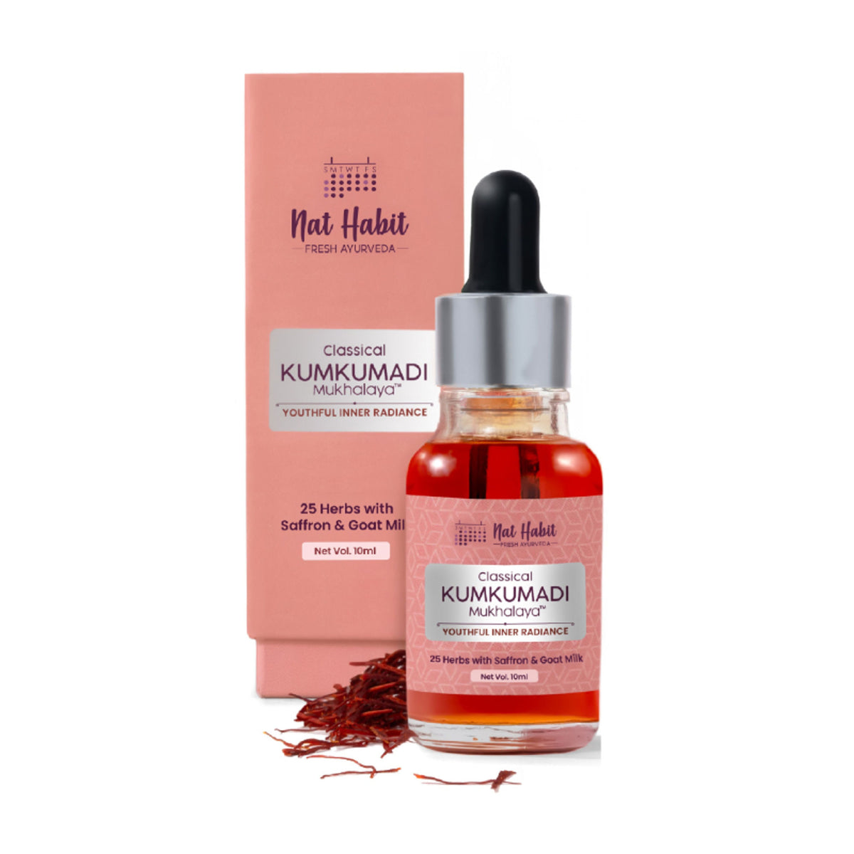 Nat Habit Kumkumadi Youth Revitalising Facial Oil, For Uneven Skin & Dark Spot Removal