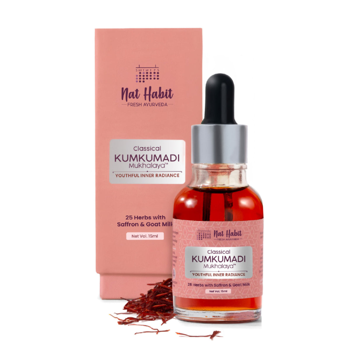 Nat Habit Kumkumadi Youth Revitalising Facial Oil, For Uneven Skin & Dark Spot Removal