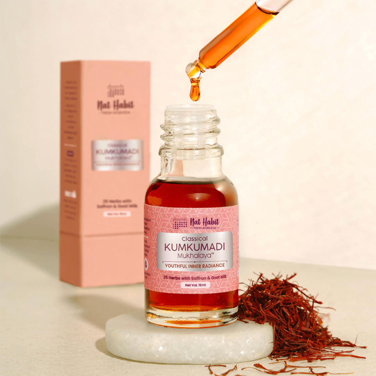 Nat Habit Kumkumadi Youth Revitalising Facial Oil, For Uneven Skin & Dark Spot Removal