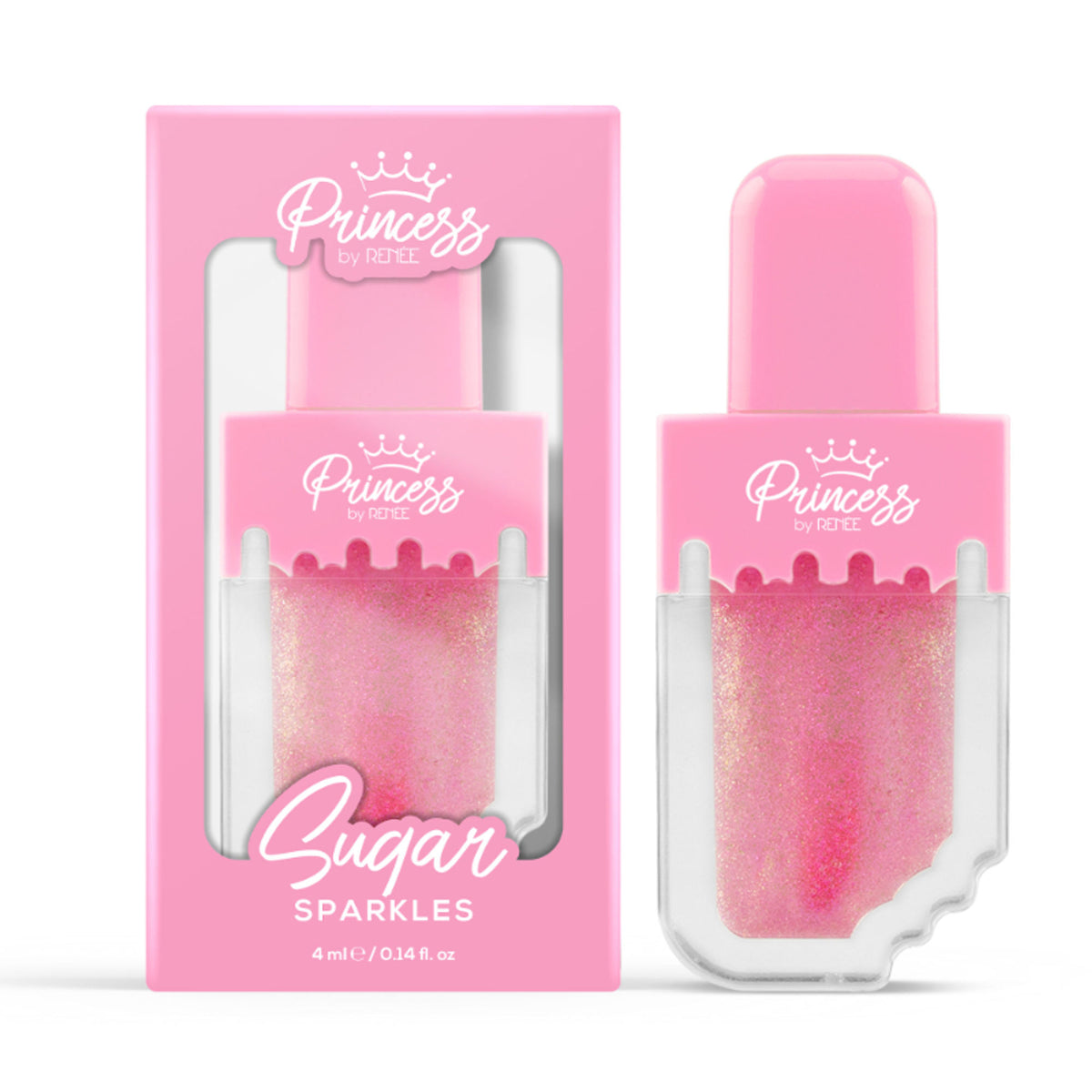 Princess By RENEE Sugar Sparkles Color Changing Lip Gloss, PH-Activated, Lightweight & Non-Drying