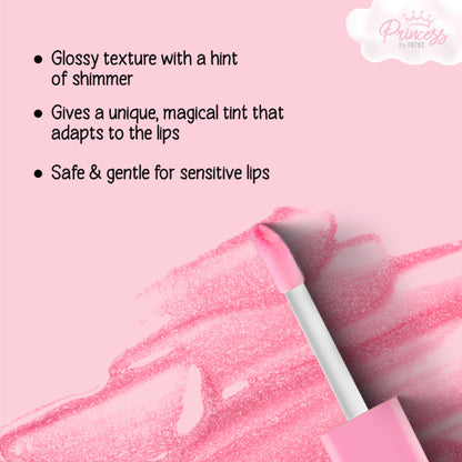 Princess By RENEE Sugar Sparkles Color Changing Lip Gloss, PH-Activated, Lightweight & Non-Drying