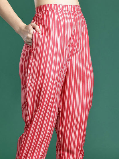 Indyancart IE Printed V-Neck Tunic With Trousers Co-Ords