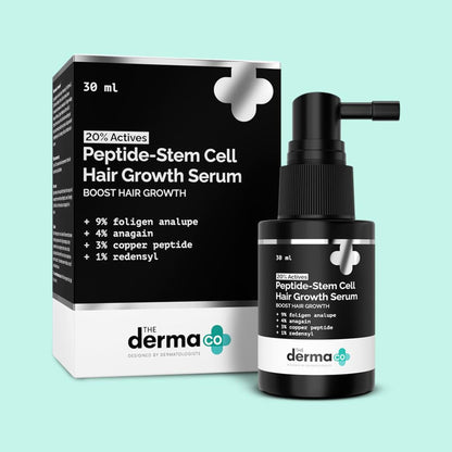 The Derma Co 20% Actives Peptide-Stem Cell Hair Growth Serum with Foligen Analupe & Anagain
