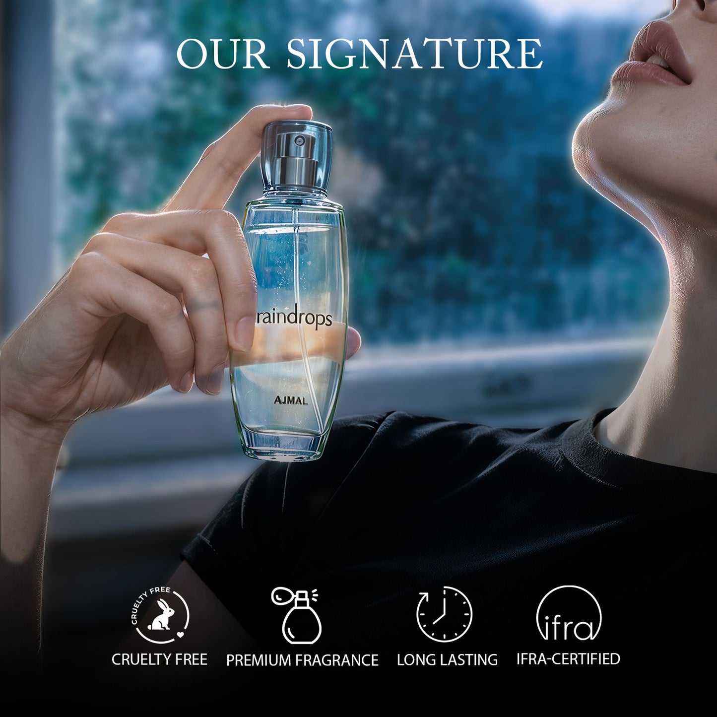 Ajmal Raindrops Eau De Parfum Long Lasting Floral Fruity Fragrance Premium Perfume