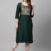 Dhiyona IE Women Green Yoke Design Kurta